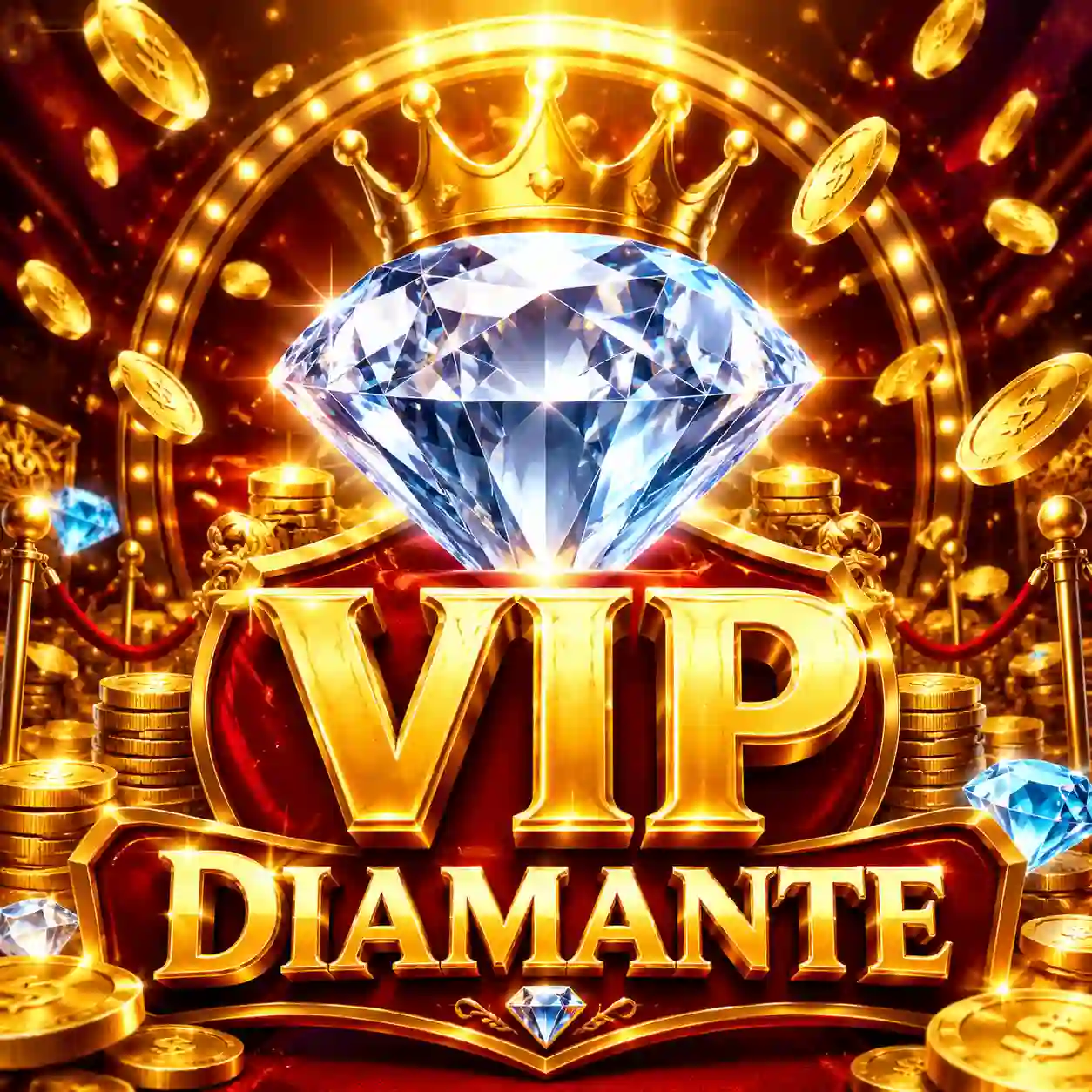 Banner dourado representando o nível VIP diamante do clube de fidelidade